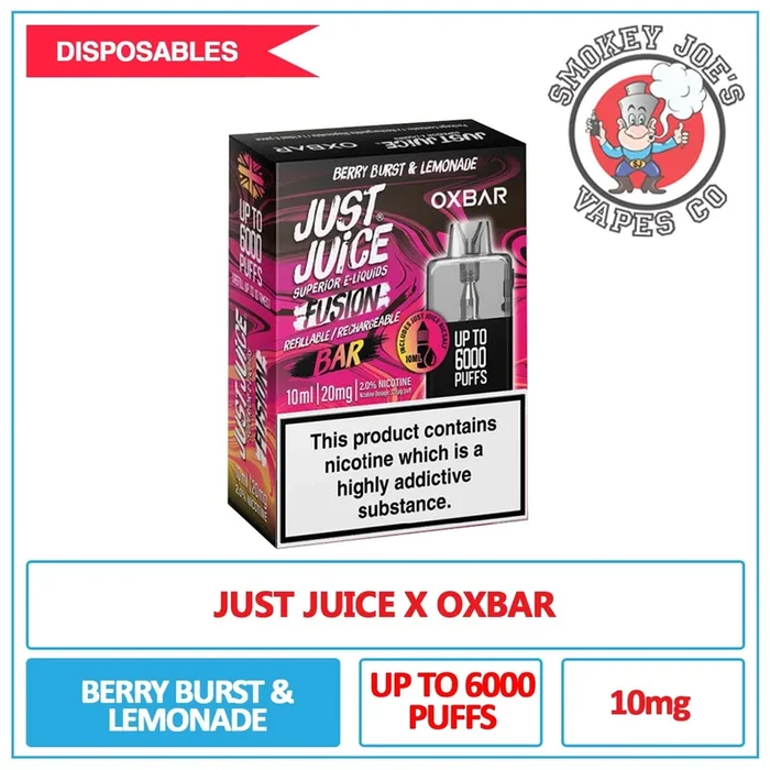 Just Juice – Oxbar RRD Vape Bar – Fusion – Berry Lemonade – 10mg