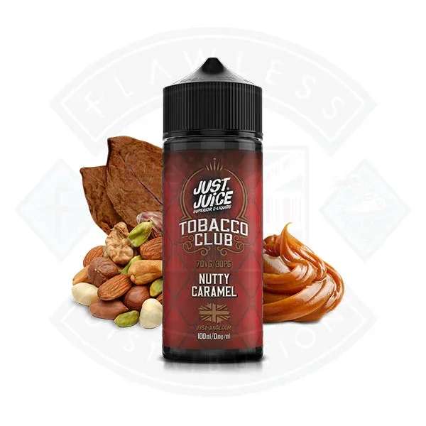 Just Juice Tobacco Club – Nutty Caramel 0mg 100ml Shortfill