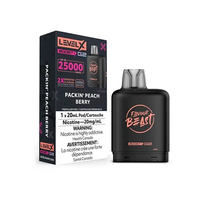 Level X Flavour Beast Boost G2 Pod – Packin’ Peach Berry