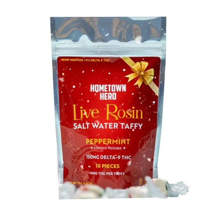 LIMITED EDITION: Hometown Hero Live Rosin Delta-9 Peppermint Taffy