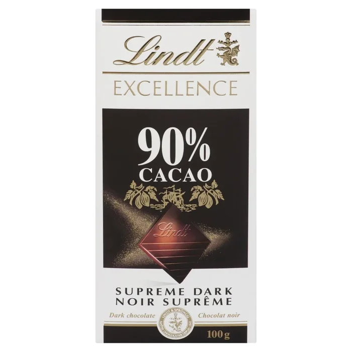Lindt Excellence Dark Chocolate Supreme Dark 90% Cacao, 100-g