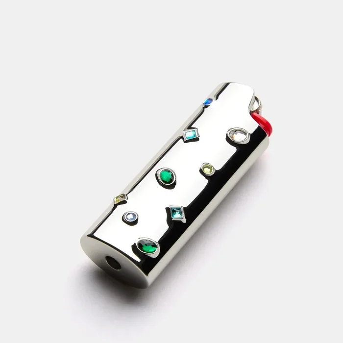 Little Gems Lighter Case in Blue Silver