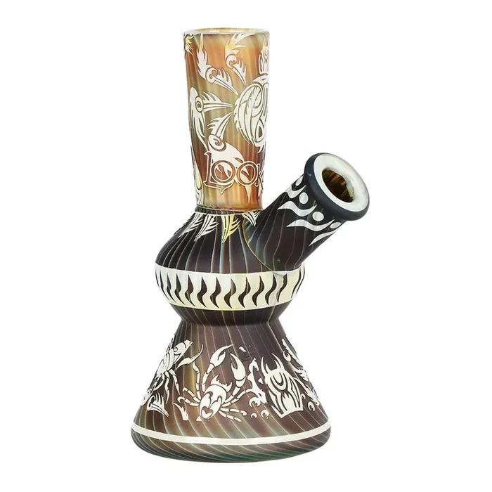 Lookah Glass Sacred Arthropod Black Etched Water Pipe
