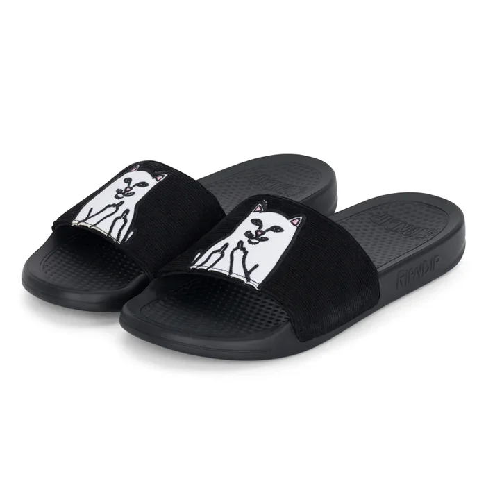 Lord Nermal Slides (Black Corduroy)