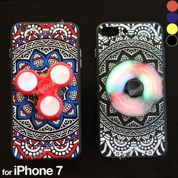 [Luminous Version] Hand Spinner Phone Case Back Cover Anti-stress Creative ADD & ADHD 4.7” for iPhone 7