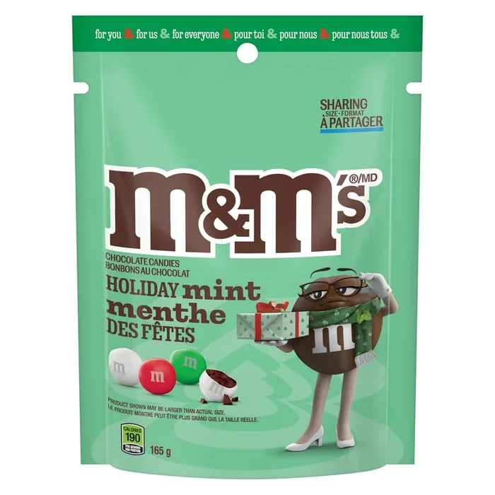 M&M’s Chocolate Candies, Holiday Mint, 165 g