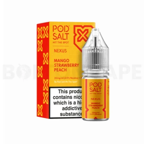 Mango Strawberry Peach 10ml Nic Salt E-Liquid By Pod Salt Nexus