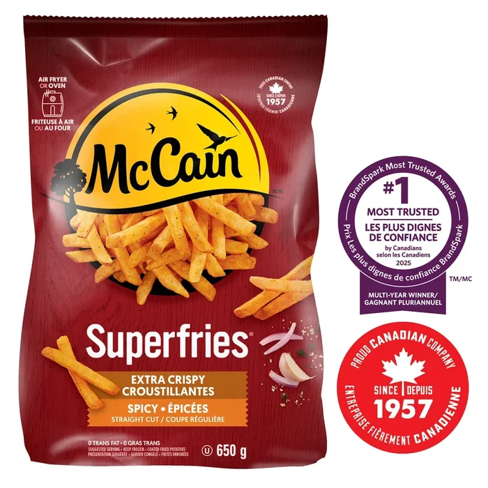 McCain Superfries Extra Crispy Spicy Strai ght Cut Fries, 650 g