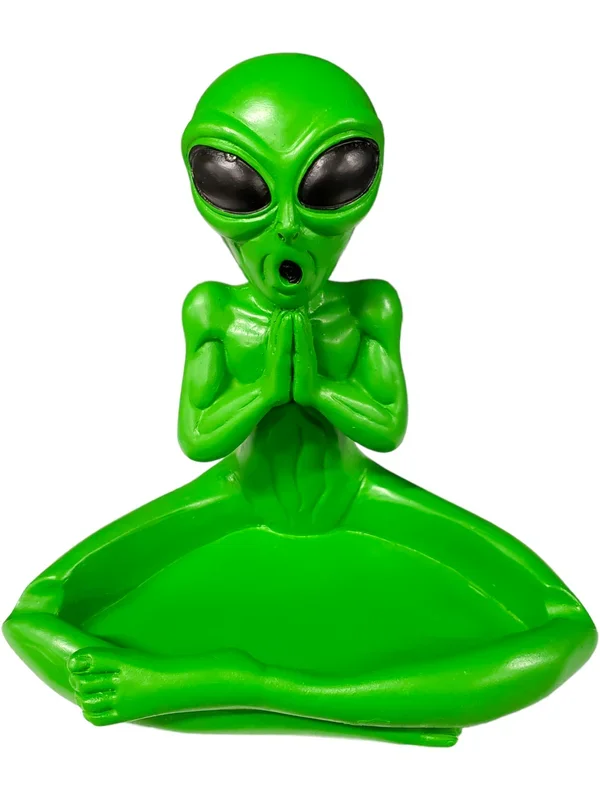 Meditating Alien Polyresin Ashtray – 5.5 “