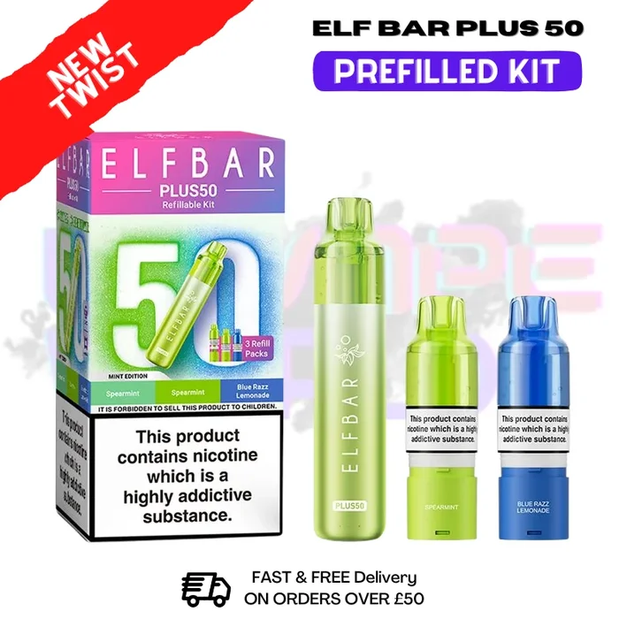 Mint Edition Elf Bar 50K Puff Plus Kit – ONLY £8.99