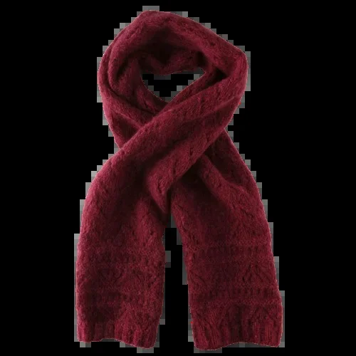 Mohair Hand Knitted Maroon Woolen Scarf