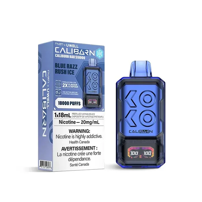 NVZN Caliburn Bar 18K Disposable – Blue Razz Rush Ice (ON)