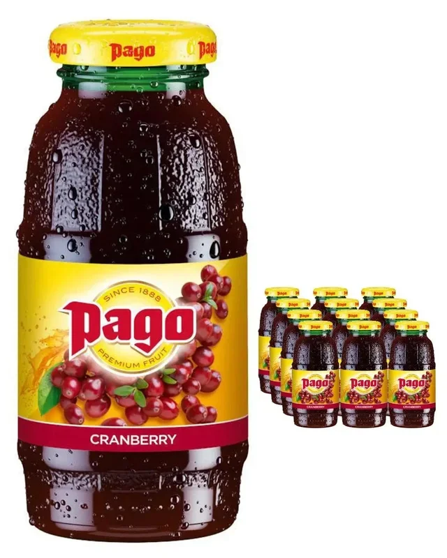 Pago Cranberry Juice Multipack, 12 x 200 ml