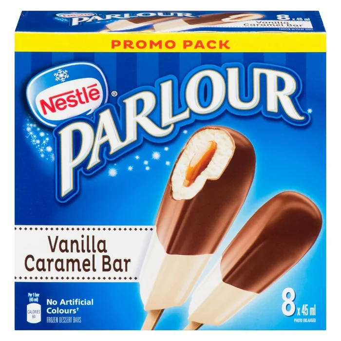 Parlour Vanilla Caramel Ice-cream Bar, 45-ml, 8-Pack
