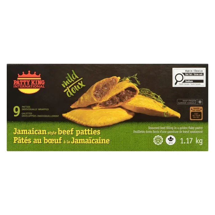 Patty King International Jamaican Style Beef Patties, Mild, 9-Pack, 1.17 kg