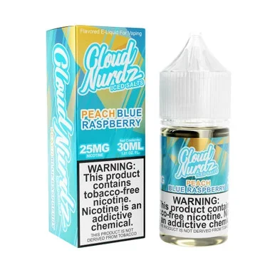 Peach Blue Raspberry Iced Cloud Nurdz TFN Salts 30mL