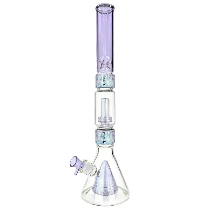 PERCOLATED BEAKER BONG DOUBLE STACK WITH TREE PERC