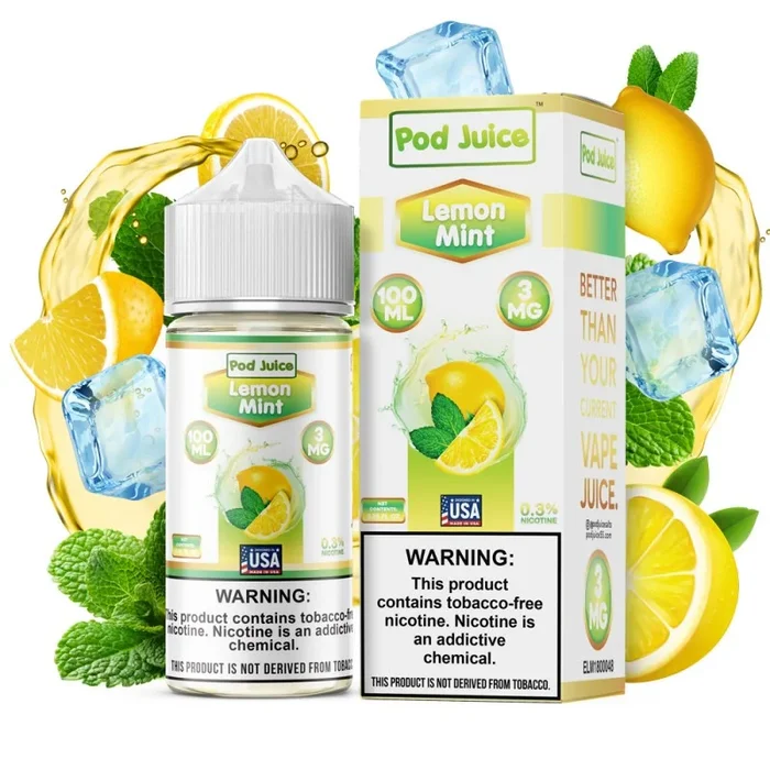 Pod Juice Freebase Nicotine – Lemon Mint
