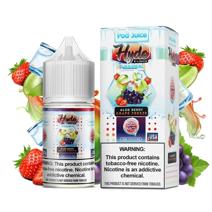 Pod Juice x Hyde TFN Salt Nic – Aloe Berry Grape Freeze