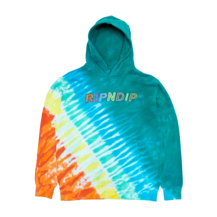 Prisma Hoodie (Teal Rainbow Dye)