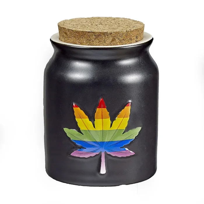 Rainbow Leaf Stash Jar