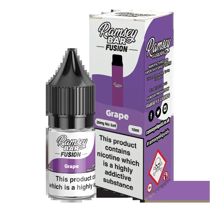Ramsey Bar Fusion Grape 10ml Nic Salt
