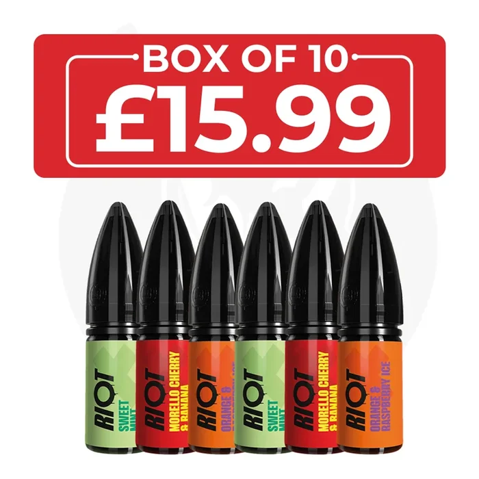 Riot X 10ml Nic Salt Vape Juice – Box of 10