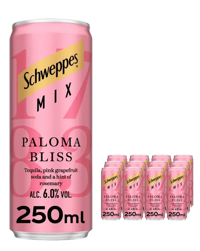 Schweppes Mix Paloma Bliss Premixed Beverage Pack, 12 x 250 ml
