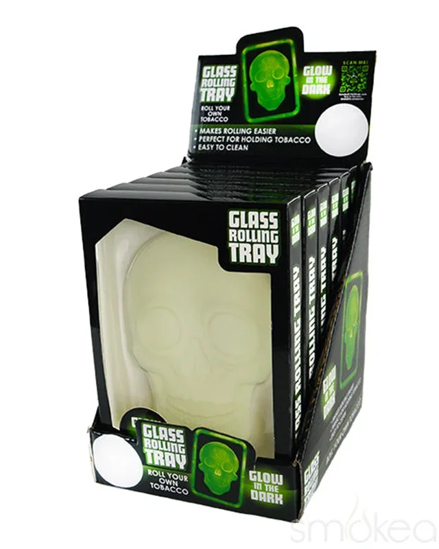 Smokezilla Glow in the Dark Glass Rolling Tray (6pc Display)