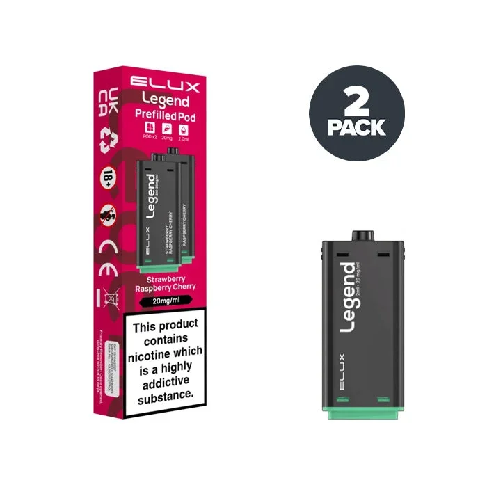 Strawberry Raspberry Cherry Elux Legend 1500 2 in 1 Prefilled Pods