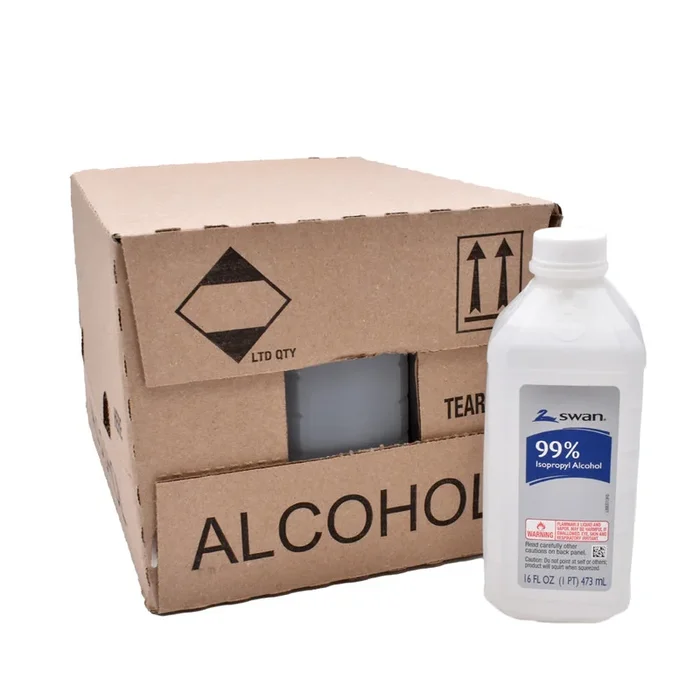 Swan White Isopropyl Alcohol 99% 16oz Bottle – (12 Count)