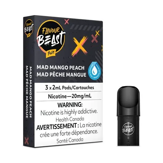 [Vape Pods] Flavour Beast – Mad Mango Peach (3pk)