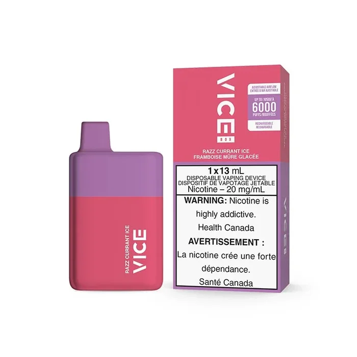 VICE BOX 6000 Puffs Disposable – Razz Currant Ice (ON)