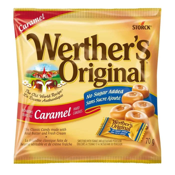 Werther’s Original No Sugar Added Caramel Hard Candy, 70 g