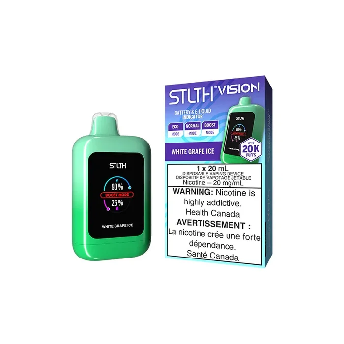 White Grape Ice by Stlth Vision 20000 Puff 20ml Rechargeable- Disposable Vape [ON]