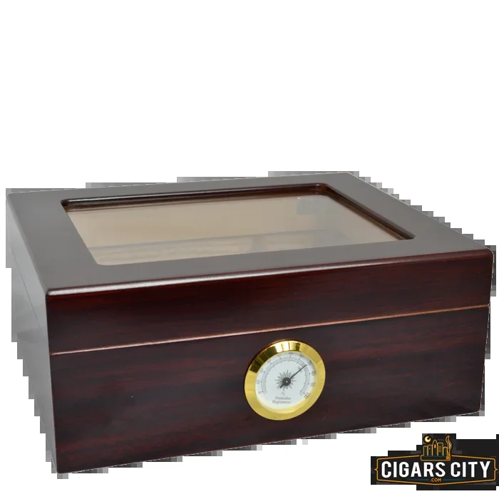 Whitetail Glass Top Humidor – 50 Cigar Humidor