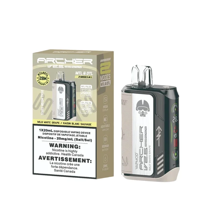 Wild White Grape by Vapmod Archer (25000 Puff) 20mL – Disposable Vape [ON]