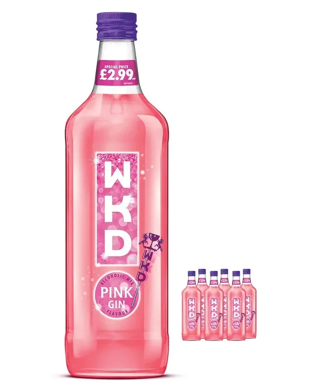 WKD Pink Gin Multipack, 6 x 70 cl