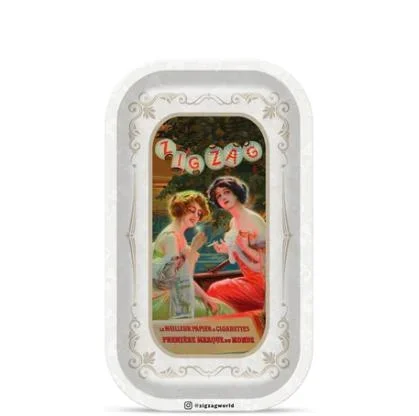 Zig Zag Metal Rolling Tray Vintage Lanterns 10×6